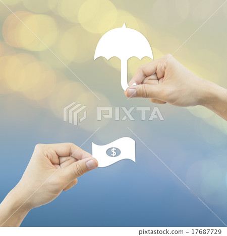 Concept Hand hold white paper protect finance 17687729