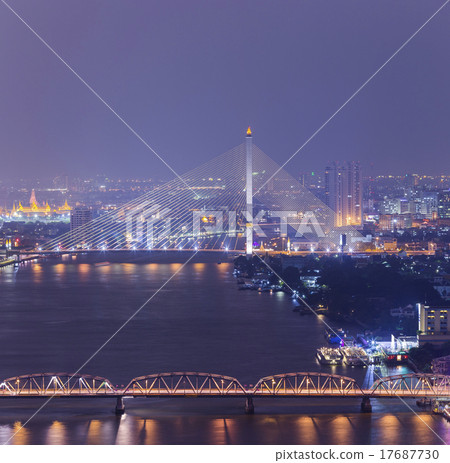 Bangkok skyline twilight cityscape topview. Bangkok skyline twilight cityscape topview. 17687730