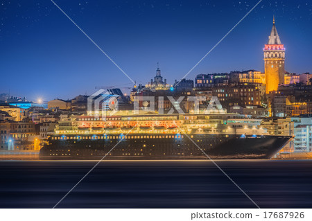 Cityscape with Galata Tower, Golden Horn and ferry Cityscape with Galata Tower, Golden Horn and ferry 17687926