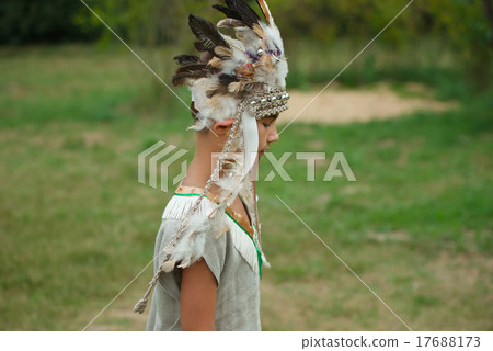 little funny boy with native american costume little funny boy with native american costume 17688173