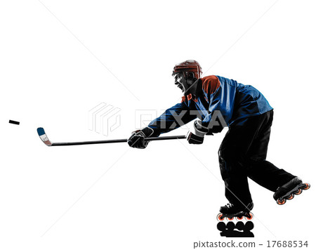 hockey man player silhouette hockey man player silhouette 17688534