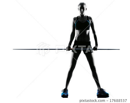 woman Javelin thrower silhouette woman Javelin thrower silhouette 17688537