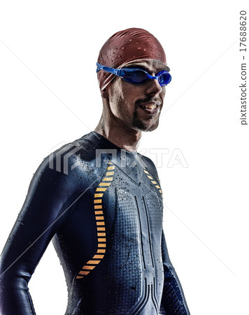 man triathlon ironman athlete swimmers portrait  17688620