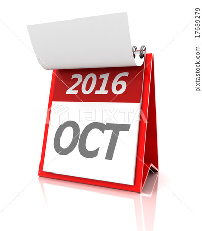 October of 2016 calendar, 3d render October of 2016 calendar, 3d render 17689279