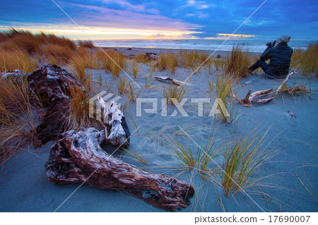 photographer on hokitika beach new zealand 17690007