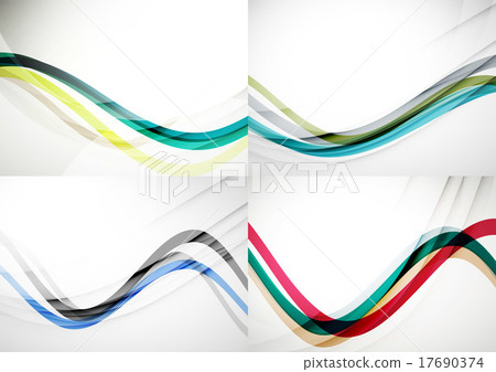 Set of abstract backgrounds. Curve wave lines with Set of abstract backgrounds. Curve wave lines with 17690374