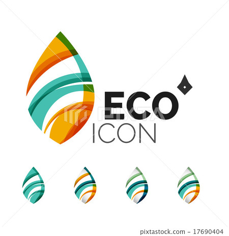 Set of abstract eco leaf icons, business logotype 17690404