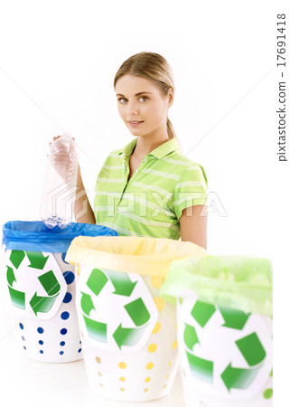 Concept for colorful trash cans and sorting Concept for colorful trash cans and sorting 17691418