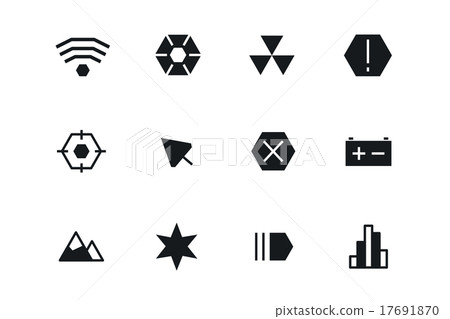 Outline vector UI technology icons set Outline vector UI technology icons set 17691870