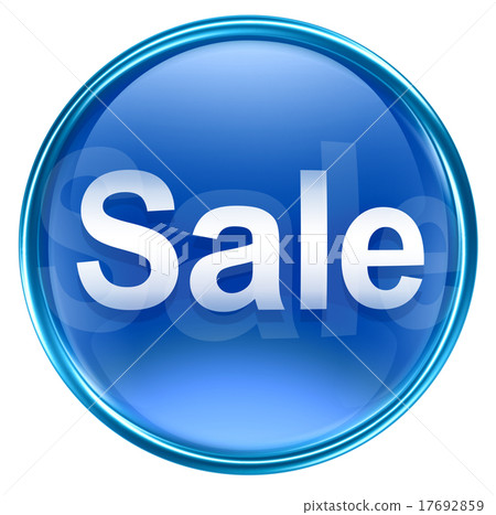 Sale icon blue, isolated on white background - Stock Illustration