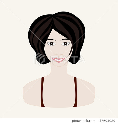 Illustration of girl with black hair and pale skin Illustration of girl with black hair and pale skin 17693089