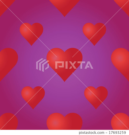 Vector seamless pattern with red hearts on purple. Vector seamless pattern with red hearts on purple. 17693259
