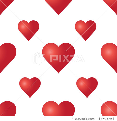 Vector seamless pattern with red hearts on white. Vector seamless pattern with red hearts on white. 17693261