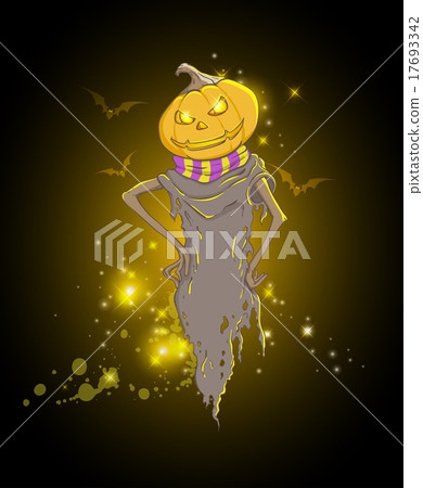 Background with spooky pumpkin Background with spooky pumpkin 17693342