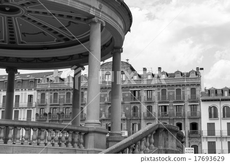 Kiosk in black an white in pamplona Kiosk in black an white in pamplona 17693629