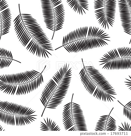 Palm Leaf Vector Seamless Pattern Background Stock Illustration