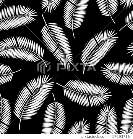 Palm Leaf Vector Seamless Pattern Background - Stock Illustration ...
