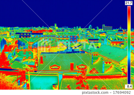 Thermal image panorama of Zagreb 17694092