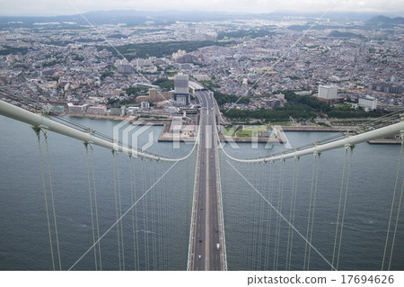 Akashi Kaikyo Bridge shell seen Kobe City Akashi Kaikyo Bridge shell seen Kobe City 17694626