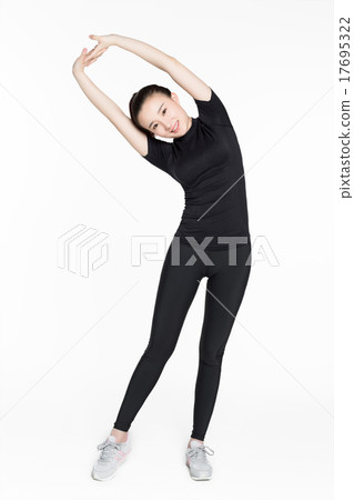 sports girl on a white background sports girl on a white background 17695322