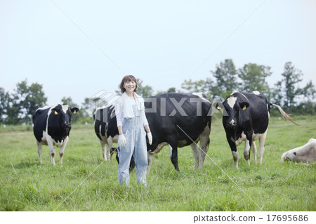 A woman working in a farm 17695686