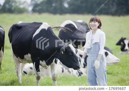 A woman working in a farm 17695687