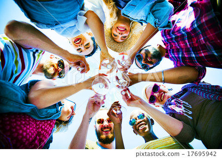 Beach Cheers Celebration Friendship Summer Fun Concept 17695942
