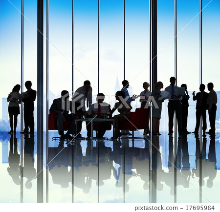 Silhouette Group of Business People Meeting Concept Silhouette Group of Business People Meeting Concept 17695984