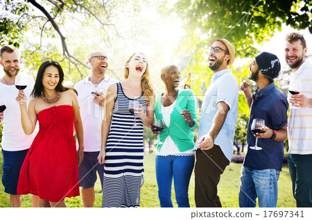 Diverse People Friends Hanging Out Drinking Concept 17697341