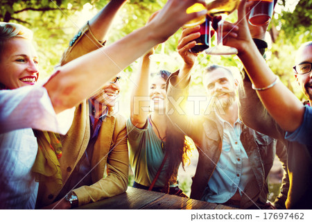 Friends Party Outdoors Celebration Happiness Concept Friends Party Outdoors Celebration Happiness Concept 17697462