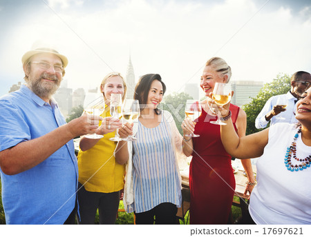 Diverse People Friends Hanging Out Drinking Concept Diverse People Friends Hanging Out Drinking Concept 17697621