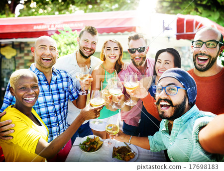 Diverse People Luncheon Outdoors Food Concept 17698183
