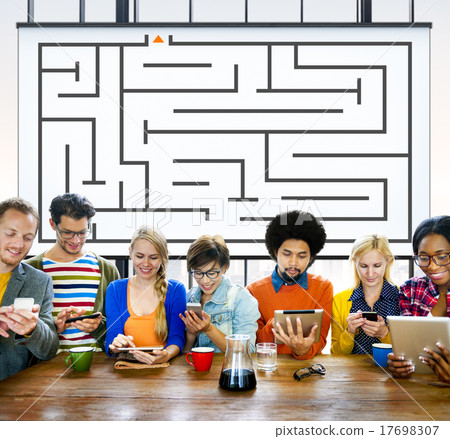 Maze Strategy Success Solution Determination Direction Concept Maze Strategy Success Solution Determination Direction Concept 17698307