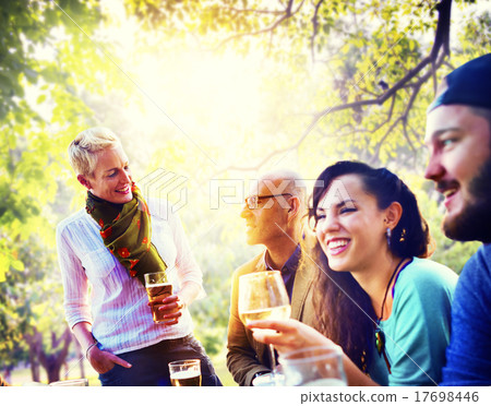 Diverse People Friends Hanging Out Drinking Concept 17698446