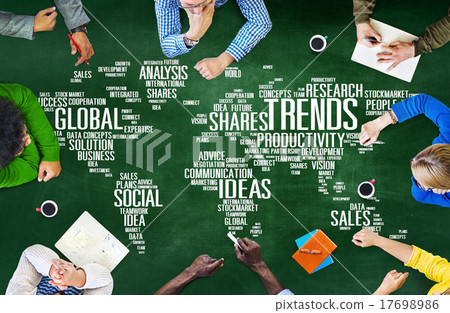 Trends World Map Marketing Ideas Social Style Concept 17698986