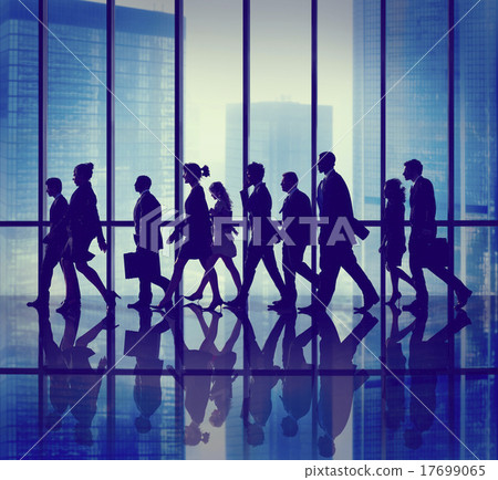Silhouette Group of People Walking Concept 17699065
