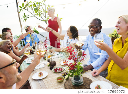 Diverse People Cheers Celebration Food Concept Diverse People Cheers Celebration Food Concept 17699072