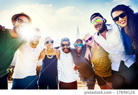 Friendship Bonding Relaxation Summer Beach Happiness Concept Friendship Bonding Relaxation Summer Beach Happiness Concept 17699128