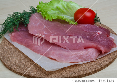 Raw pork schnitzel 17701485