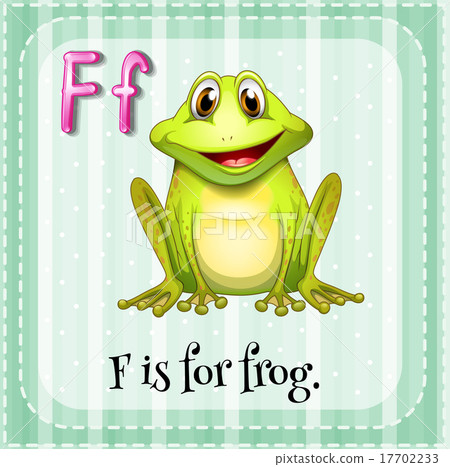 Flashcard letter F is for frog 17702233