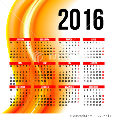 Calendar 2016 template design - Stock Illustration [17703515] - PIXTA