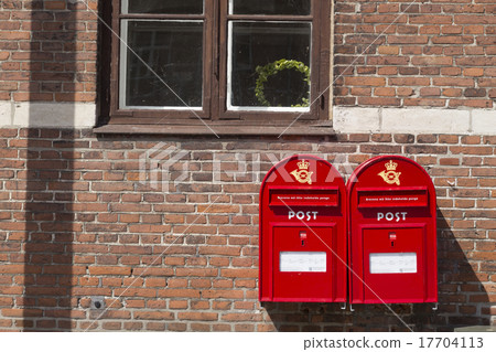 Two red mail boxes Two red mail boxes 17704113