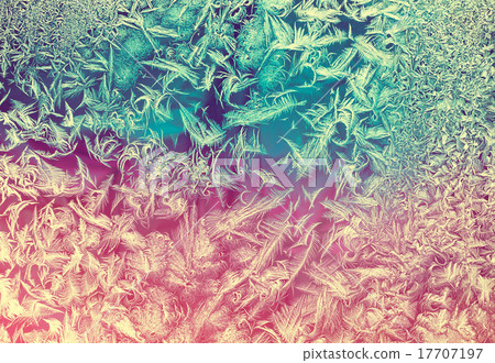 Vintage colorful frosty pattern on the window 17707197