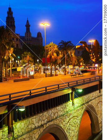 night view of Barcelona, Spain 17709000
