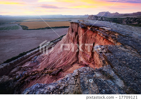 View of desert landscape. Navarra, Spain 17709121