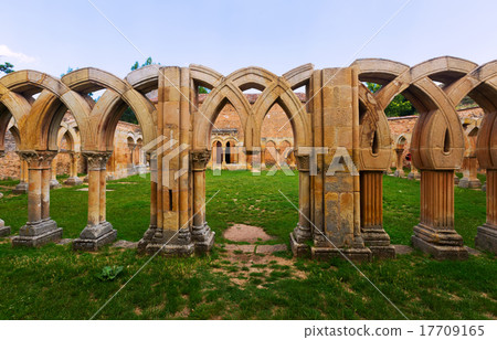 Gothic ruined cloister of San Juan de Duero Monastery Gothic ruined cloister of San Juan de Duero Monastery 17709165