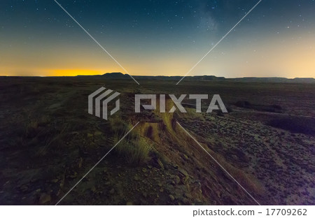 cliff at semi-desert landscape of Navarra in night cliff at semi-desert landscape of Navarra in night 17709262