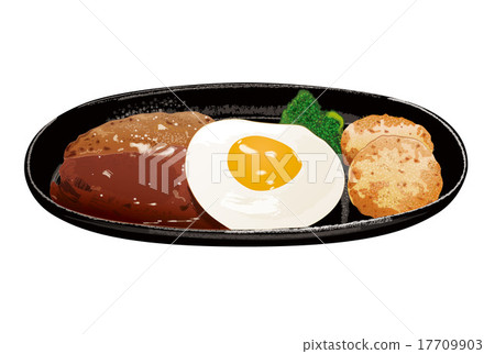 Hamburger cooking and fried egg Hamburger cooking and fried egg 17709903