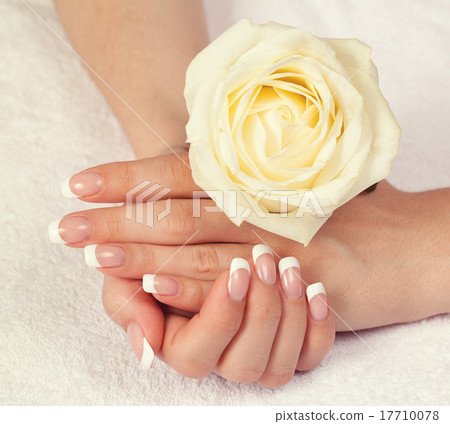 Female hands with french manicure 17710078