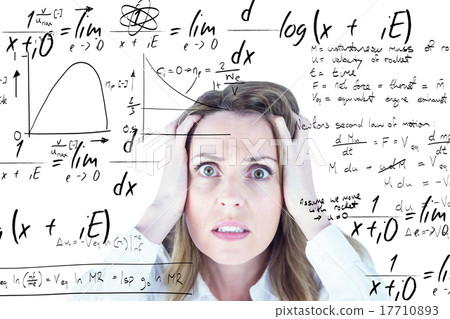 Composite image of stressed businesswoman with hands on her head Composite image of stressed businesswoman with hands on her head 17710893